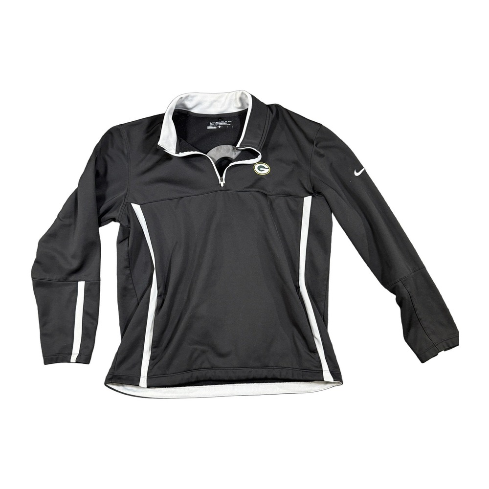 Nike Golf Green Bay Packers Therma-FIT Quarter Zip Pullover Black Mens Large